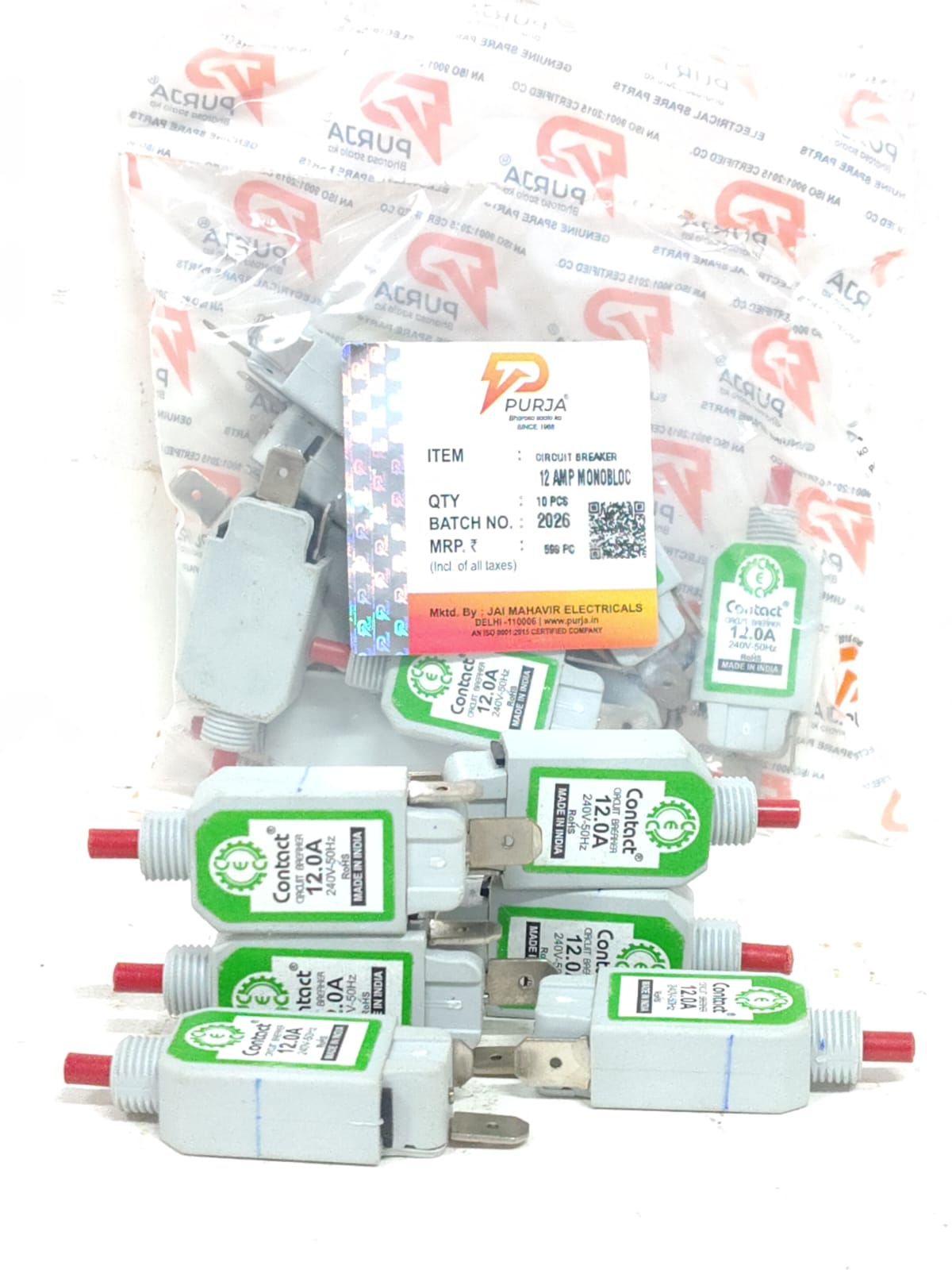 Circuit Breaker 12 AMP Monobloc Sizes 16 AMP 10 AMP